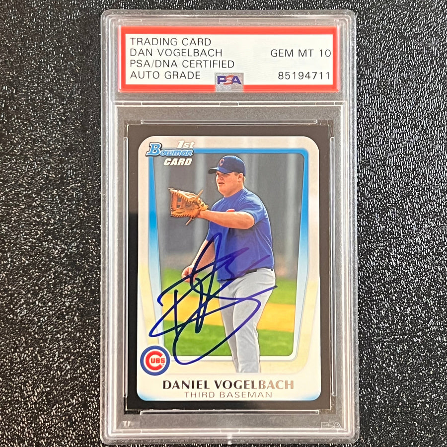 2011 Topps Bowman #BDPP10 Dan Vogelbach Signed Card AUTO 10 PSA Slabbed Cubs
