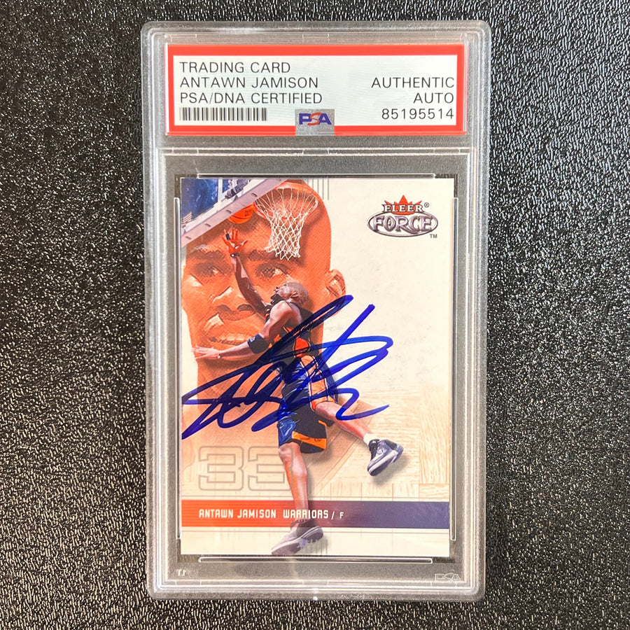 2001-02 Fleer Force #87 Antawn Jamison Signed Card AUTO PSA Slabbed Warriors