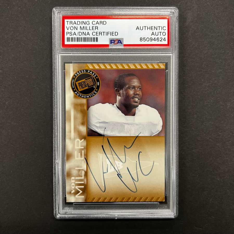 2011 Press Pass #PPS-VM Vonn Miller Signed Card AUTO PSA Slabbed Broncos