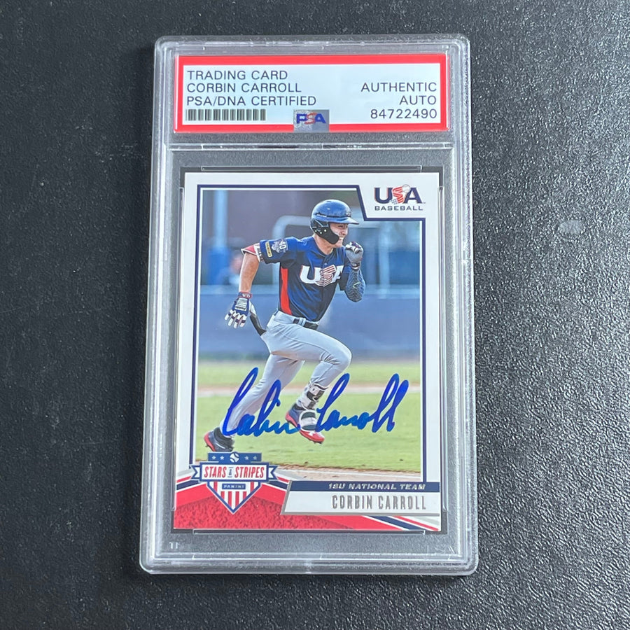 2019 Panini Stars and Stripes signed by Corbin Carroll PSA/DNA Arizona Diamondbacks Autographed