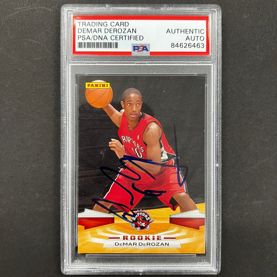 2009-10 Panini #309 Demar Derozan Signed Card AUTO PSA Slabbed RC Raptors