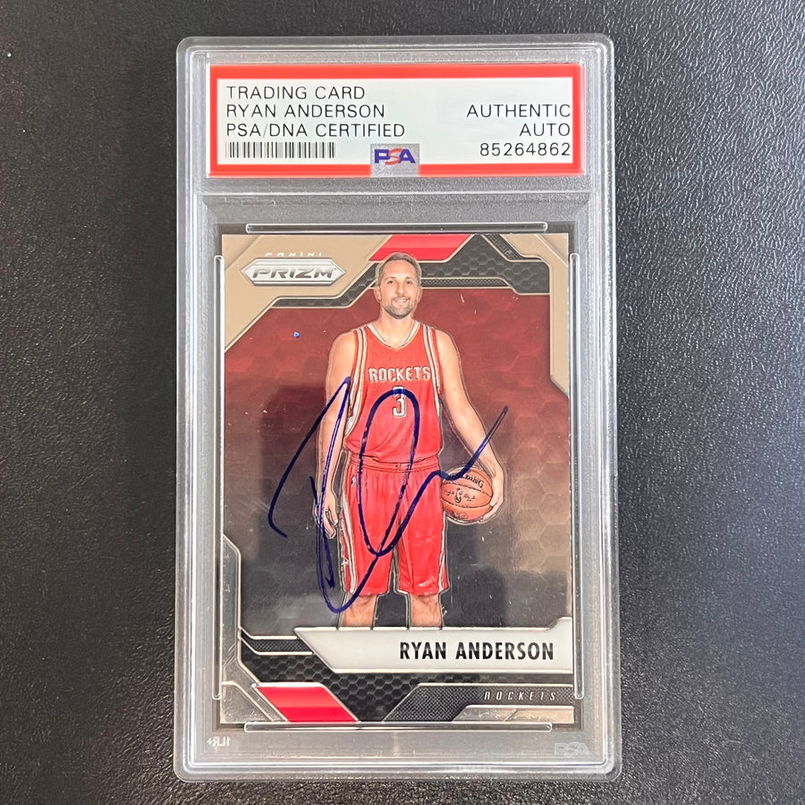 2016-17 Panini Prizm #226 Ryan Anderson Signed Card AUTO PSA/DNA Slabbed Rockets