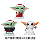 PREORDER (Estimated Arrival Q4 2024) POP Star Wars: Mandalorian Holiday- Grogu Set of 3 with Soft Protectors