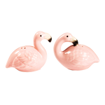Pink Flamingo Salt & Pepper Set | Stoneware Pink Glazed Shakers