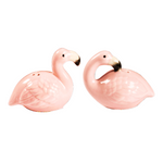Pink Flamingo Salt & Pepper Set | Stoneware Pink Glazed Shakers