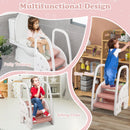 3-Step Stool with Safety Handles and Non-slip Pedals for Toddlers