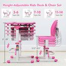 Height Adjustable Kids Study Desk and Chair Set