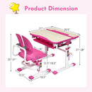 Height Adjustable Kids Study Desk and Chair Set