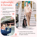 One-Hand Folding Portable Lightweight Baby Stroller with Aluminum Frame-Pink