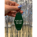 Plant Lady But Also Cat Lady Motel Style Keychain | Green