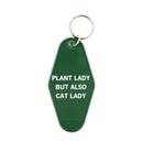 Plant Lady But Also Cat Lady Motel Style Keychain | Green