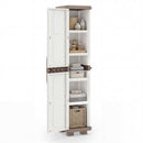 Plastic Kitchen Pantry with 4 Adjustable Shelves and Single Door for Living Room and Kitchen