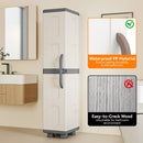 Plastic Kitchen Pantry with 4 Adjustable Shelves and Single Door for Living Room and Kitchen