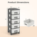 Plastic Storage Organizer with Handles and Compact Drawer Cabinet Side Table for Bedroom