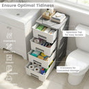 Plastic Storage Organizer with Compact Drawer Cabinet Side Table for Bedroom
