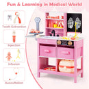 Play Doctor's Office Wood Medical Center Toy Set with Blackboard