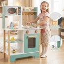 Play Kitchen Wooden Toy Kitchen Playset with Chalkboard Birthday Gift for Kids Aged 3 +
