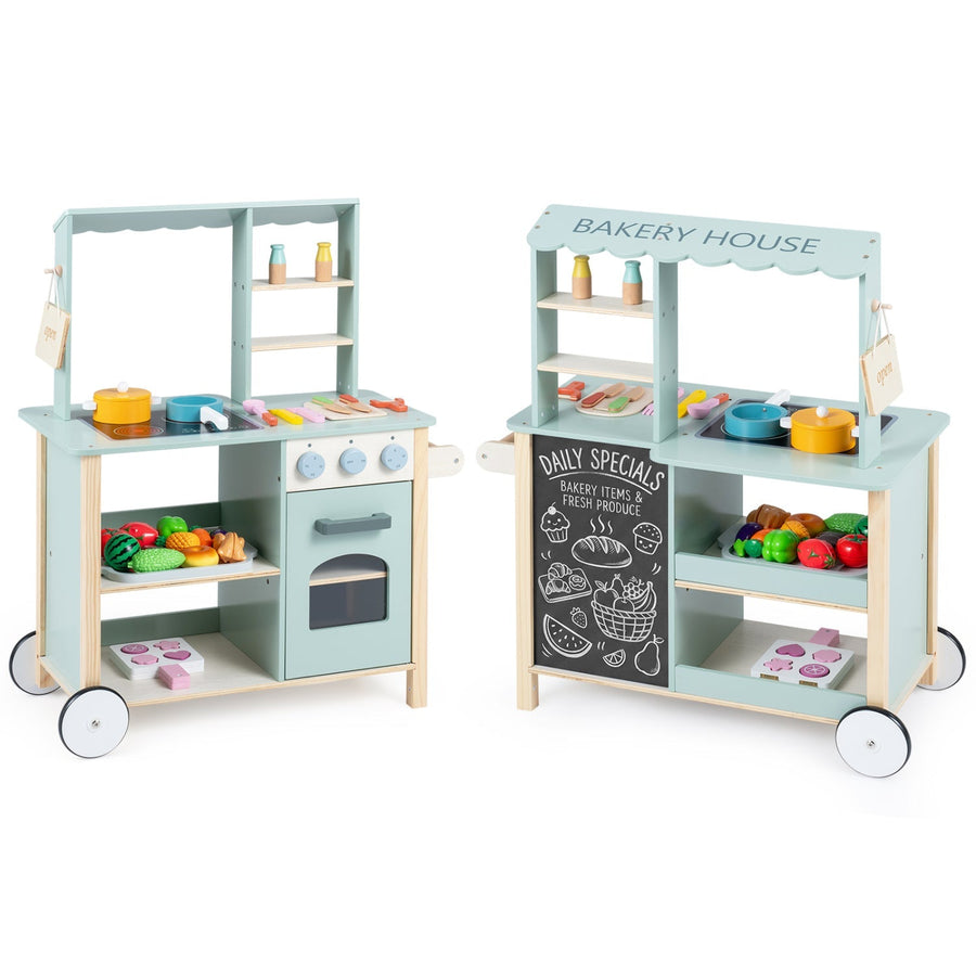 Wooden Kitchen Playset with Cookware Accessories