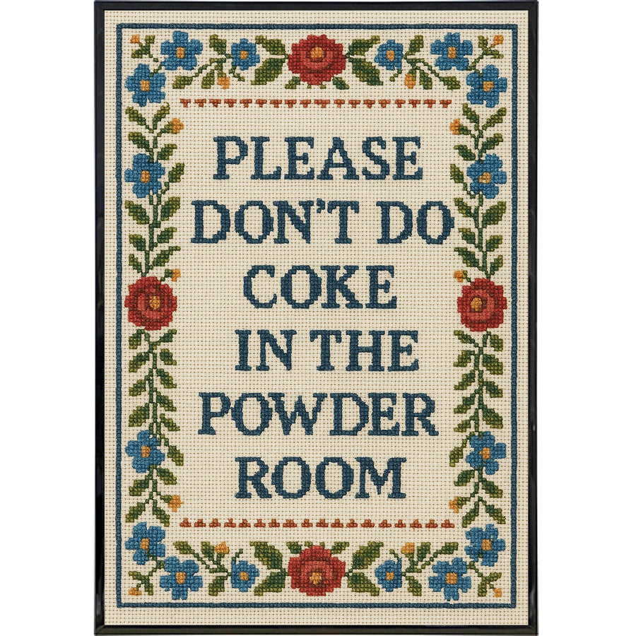 Please Don't Do Coke Needlepoint Poster Print
