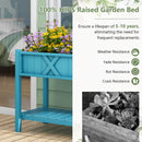 Poly Wood Elevated Planter Box with Legs Storage Shelf Drainage Holes