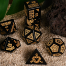 Polynesian Black Obsidian Stone Dice Set - Dice Around the World Collection