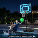 Adjustable Pool Basketball Hoop with LED Lights