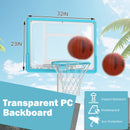 Pool Basketball Hoop Poolside Portable Basketball Goal with Shatterproof Backboard-White