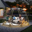 Pop Up Bubble Tent 630¬∞ Transparent PVC Igloo 8.5 x 8.5 FT Instant Setup Screen House for 5-6 People-Beige