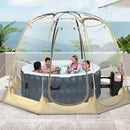 Pop Up Bubble Tent 630¬∞ Transparent PVC Igloo 8.5 x 8.5 FT Instant Setup Screen House for 5-6 People-Beige