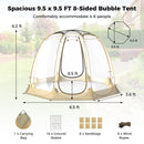 Pop Up Bubble Tent 630¬∞ Transparent PVC Igloo 8.5 x 8.5 FT Instant Setup Screen House for 5-6 People-Beige
