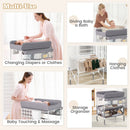 Portable Baby Changing Table with Wheels and Large Storage Rack