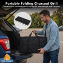 Portable Charcoal Grill with Adjustable Legs & Carrying Bag