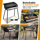 Portable Charcoal Grill with Adjustable Legs & Carrying Bag