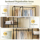 Portable Closet with Pants Hangers and 2 Hanging Rods and 4 Storage Shelves