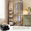 Portable Closet with Pants Hangers and 2 Hanging Rods and 4 Storage Shelves