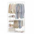 Portable Closet with Pants Hangers and 2 Hanging Rods and 4 Storage Shelves