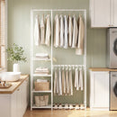 Portable Closet with Pants Hangers and 2 Hanging Rods and 4 Storage Shelves