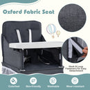 Portable High Chair for Travel Foldable with Adjustable Tray and Mesh Pockets-Gray