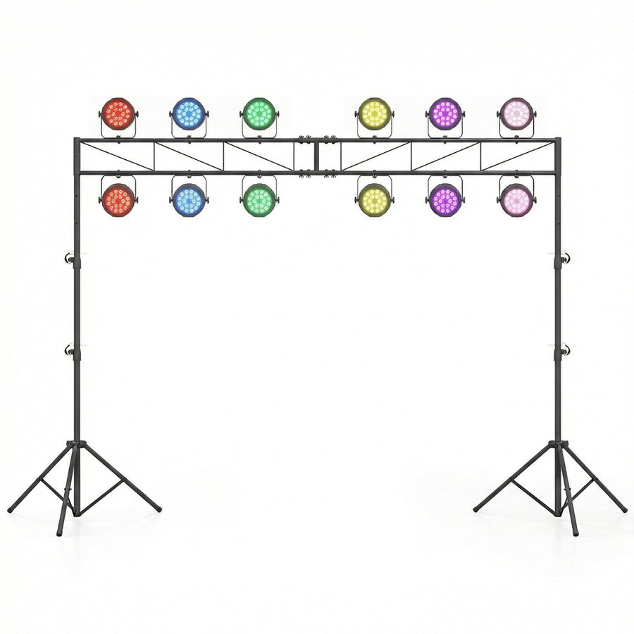 Portable Lighting Truss System Height Adjustable DJ Light Stand with 2 Folding Tripods