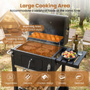 Charcoal Grill with Adjustable Tray and Wheels