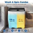 Portable Washing Machine with 18 LBS Washer and 8 LBS Spinner Combo