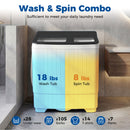 Portable Washing Machine with 18 LBS Washer and 8 LBS Spinner Combo