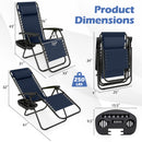 Zero Gravity Recliner Chair with Cup Holder and Pillow