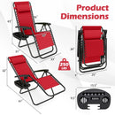 Zero Gravity Lounge Chairs Set of 2 with Cup Holders