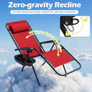 Zero Gravity Lounge Chairs Set of 2 with Cup Holders