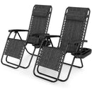 Zero Gravity Lounge Chairs Set of 2 with Cup Holders