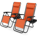 Zero Gravity Lounge Chairs Set of 2 with Cup Holders