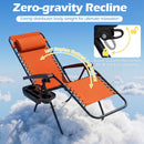 Zero Gravity Lounge Chairs Set of 2 with Cup Holders