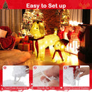 Pre-lit Mama and Baby Poodle Dogs with 60 Warm White LED Lights