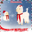 Pre-lit Mama and Baby Poodle Dogs with 60 Warm White LED Lights